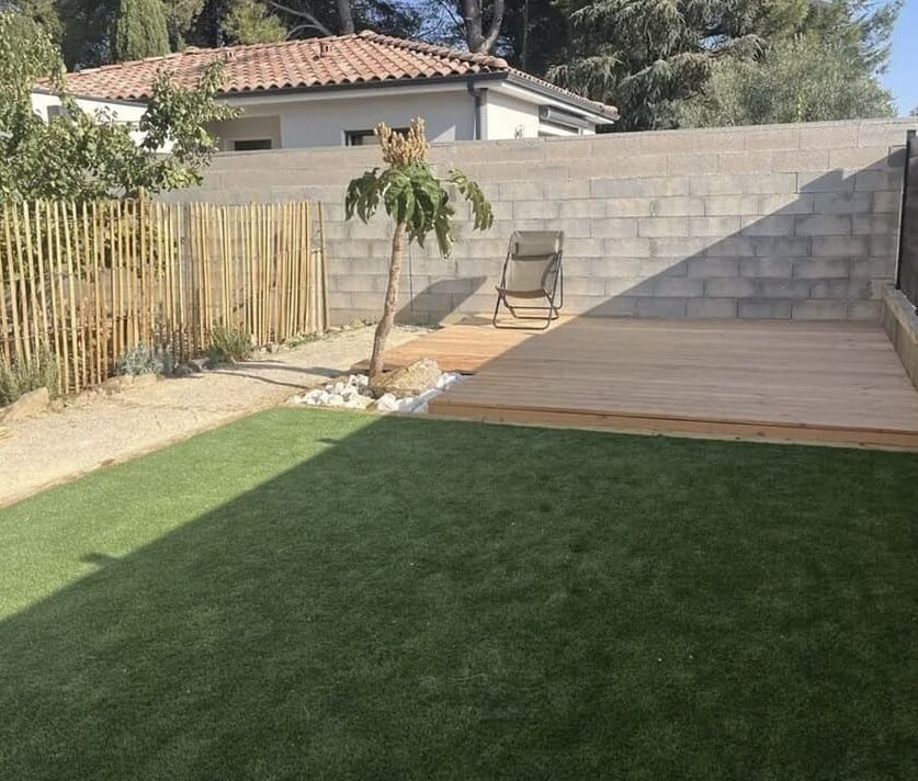 Amenagement terrassement gazon synthetique Elagage Paysagiste Béziers