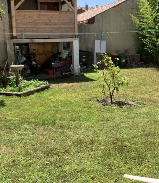 Aménagement d'un gazon en semi avec arrosage intégré , élagage arbres fruitiers à Béziers